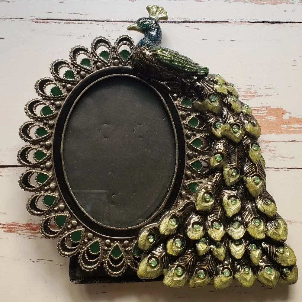 EUC Pier 1 Rhinestone Peacock frame